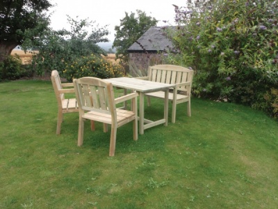 NEW CAROLINE TABLE BENCH & CHAIR SET WOODEN PRESSURE TREATED 1.6x2.06x0.94m
